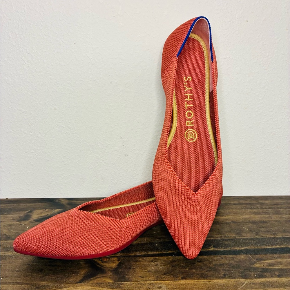Rothy's Women's Pointed Knit Flat - Coral